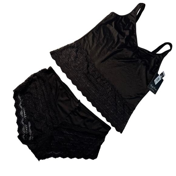 Body Form Fine Lingerie NWT MSRP $30 black two piece camisole and panties. - Picture 4 of 7
